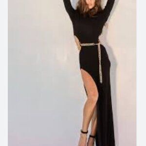 Summerhaus Elegant Black Long Sleeve Dress